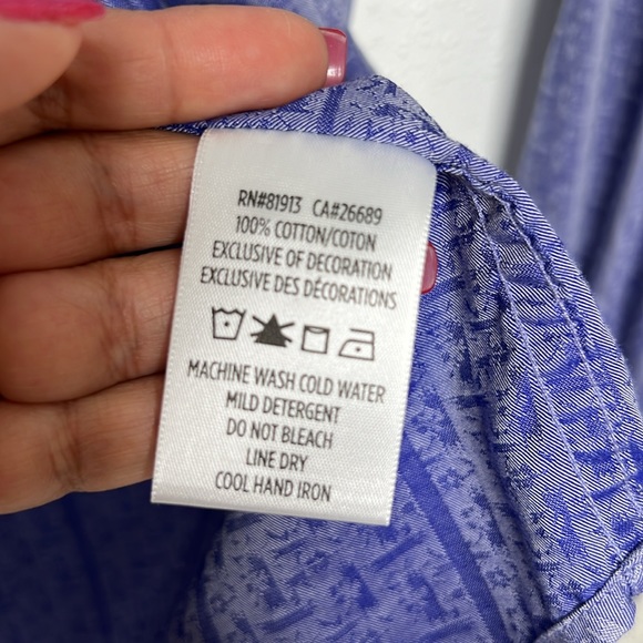 Robert Graham Blue Boho Abstract Dressy Button Down Shirt Extra Large - Picture 10 of 12